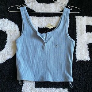 blue ripped tank top